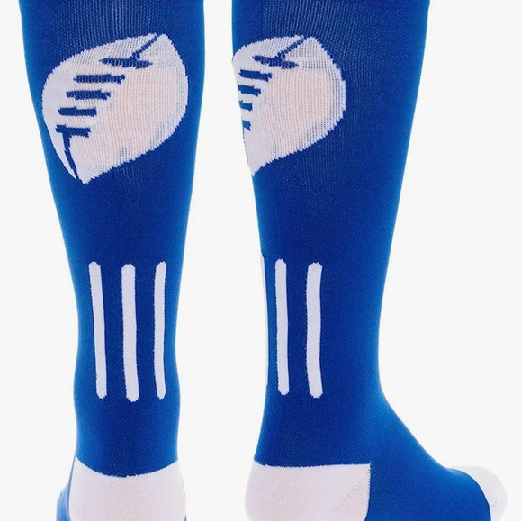Lish Compression 15-25mmHg Knee High Socks Size L/XL Black/White Football Print - Picture 3 of 8